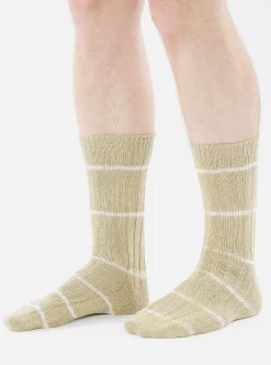 Hot Slub Sock In Dark Sand Tie Dye Knit Men Underwear & Socks.