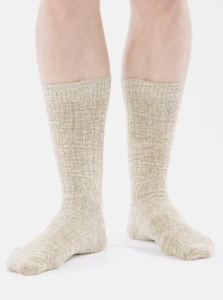 Sale Slub Sock In Dark Sand Slub Knit Men Underwear & Socks.
