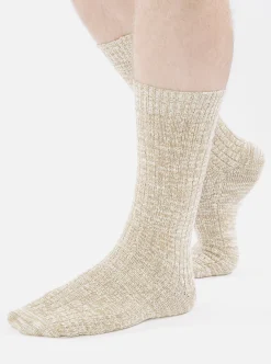 Sale Slub Sock In Dark Sand Slub Knit Men Underwear & Socks.