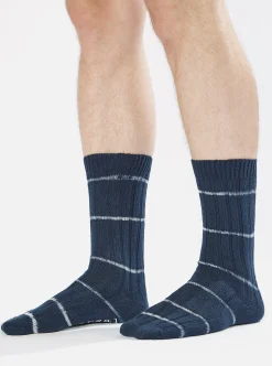 Cheap Slub Sock In Navy Tie Dye Knit Men Underwear & Socks.