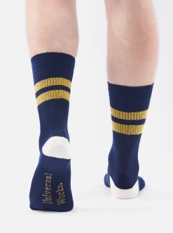 Store Sport Sock In Navy/Yellow Cotton Rib Men Underwear & Socks.