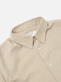Hot Square Pocket Shirt In Sand It Brushed Twill Men Shirts.