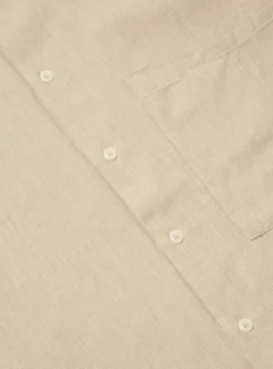 Hot Square Pocket Shirt In Sand It Brushed Twill Men Shirts.