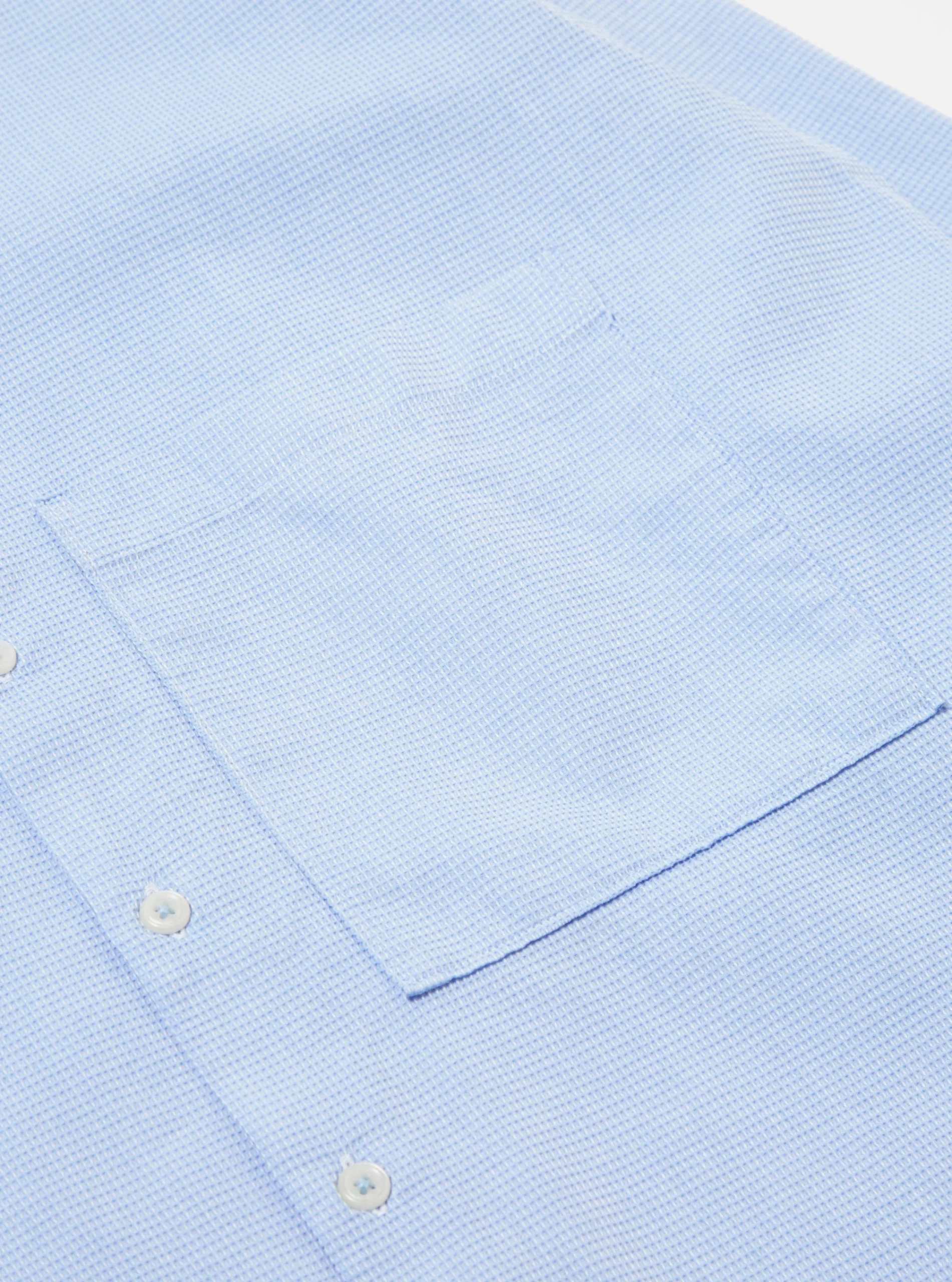 Clearance Square Pocket Shirt In Sky Barca Waffle Cotton Men Shirts.