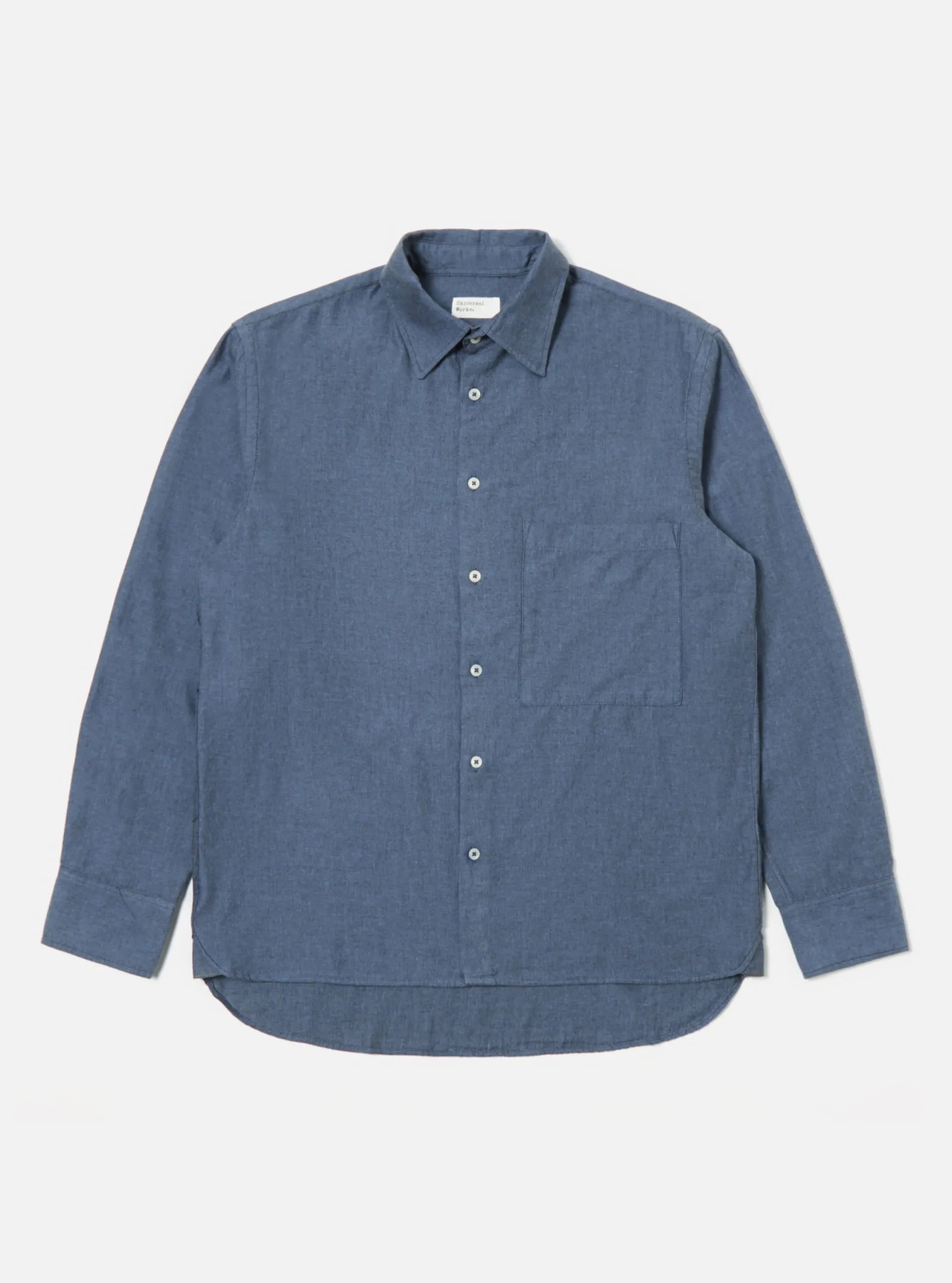 Best Sale Square Pocket Shirt In Blue It Brushed Twill Men Shirts.