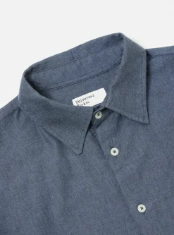 Best Sale Square Pocket Shirt In Blue It Brushed Twill Men Shirts.