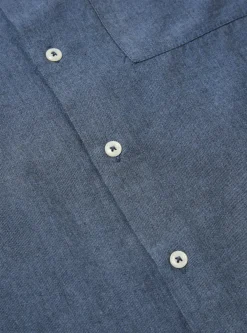 Best Sale Square Pocket Shirt In Blue It Brushed Twill Men Shirts.