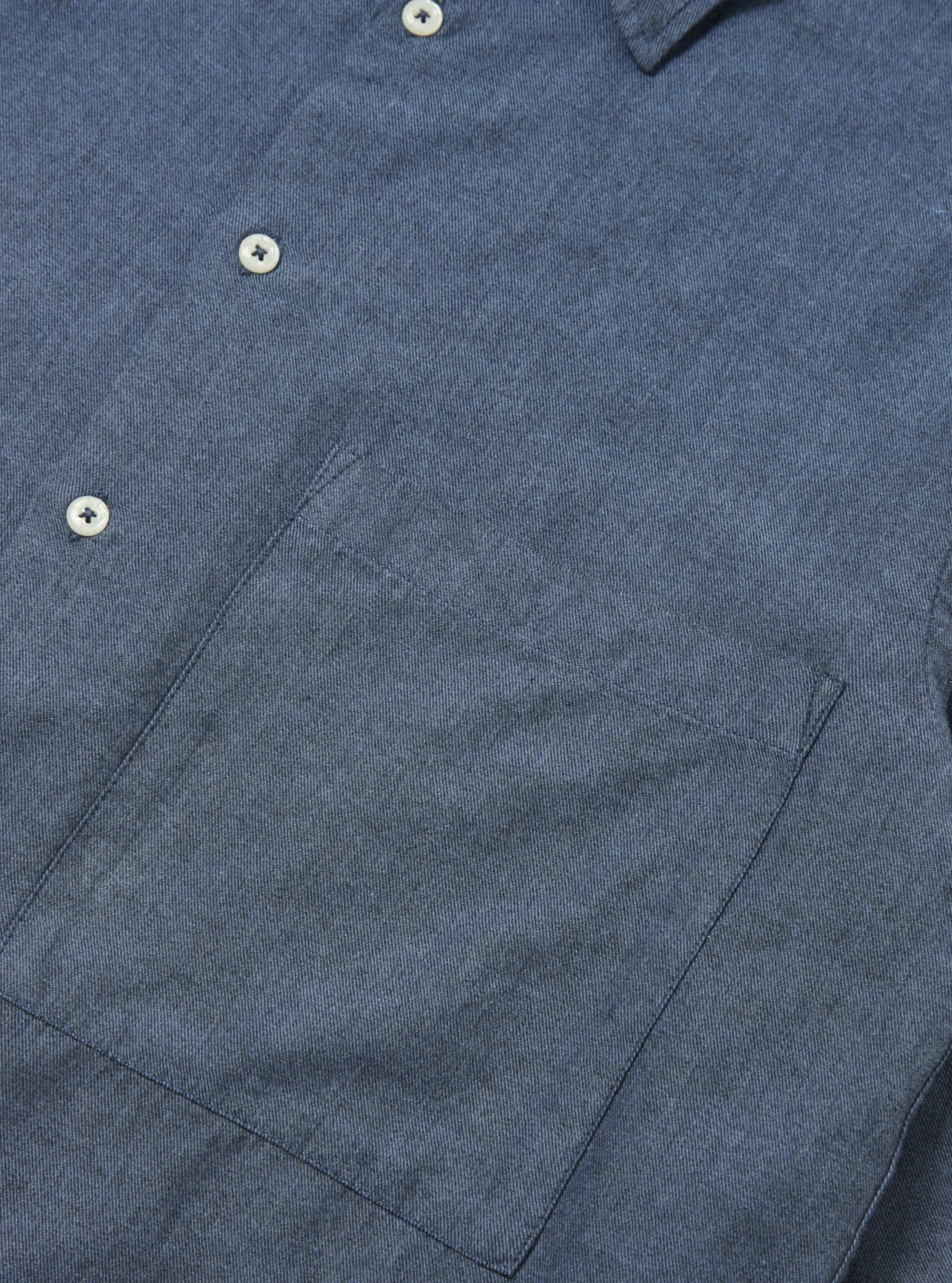 Best Sale Square Pocket Shirt In Blue It Brushed Twill Men Shirts.