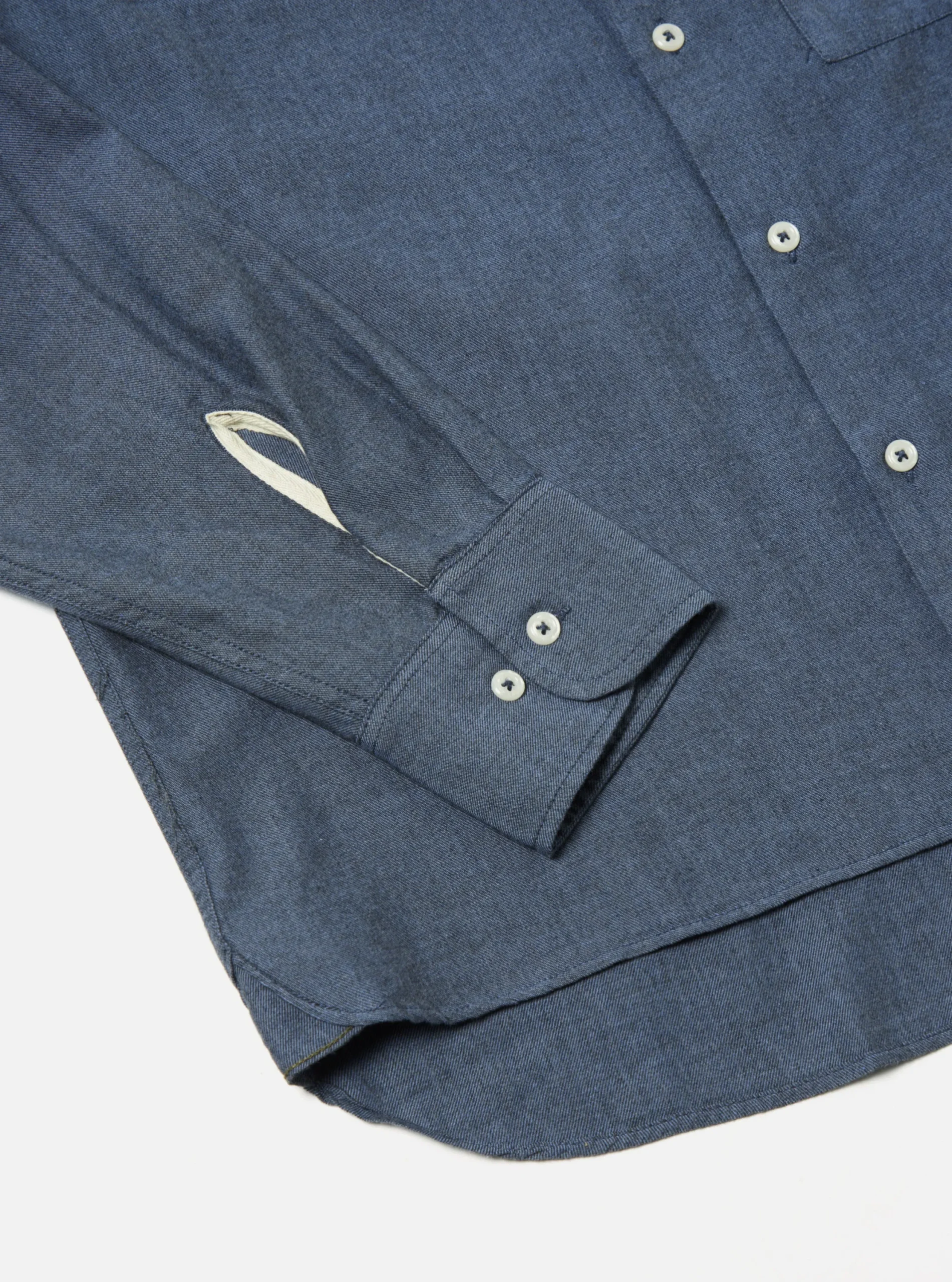 Best Sale Square Pocket Shirt In Blue It Brushed Twill Men Shirts.