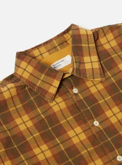 Hot Square Pocket Shirt In Mustard Check Cord Men Shirts.