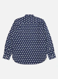 Outlet Square Pocket Shirt In Indigo Vintage Double Ikat Men Shirts.