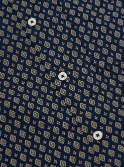 Flash Sale Square Pocket Shirt In Navy Nippon Pyjama Print Men Shirts.