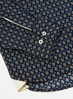 Flash Sale Square Pocket Shirt In Navy Nippon Pyjama Print Men Shirts.