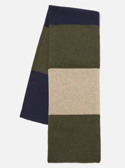 Discount Stripe Scarf In Navy/Olive/Oatmeal Mix Eco Wool Stripe Men Accessories.
