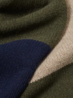 Discount Stripe Scarf In Navy/Olive/Oatmeal Mix Eco Wool Stripe Men Accessories.