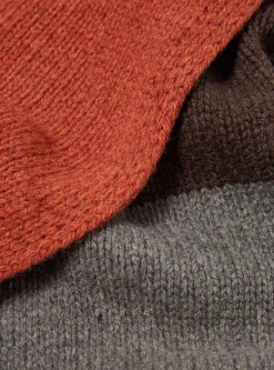 New Stripe Scarf In Brown Mix Eco Wool Stripe Men Accessories.