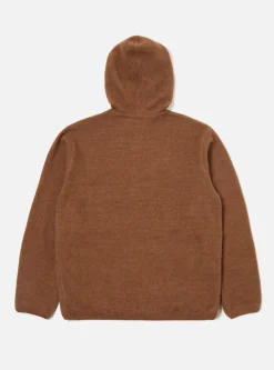 Fashion Surfer Hoodie In Brown Soft Wool Cotton Knit Men Fleece.