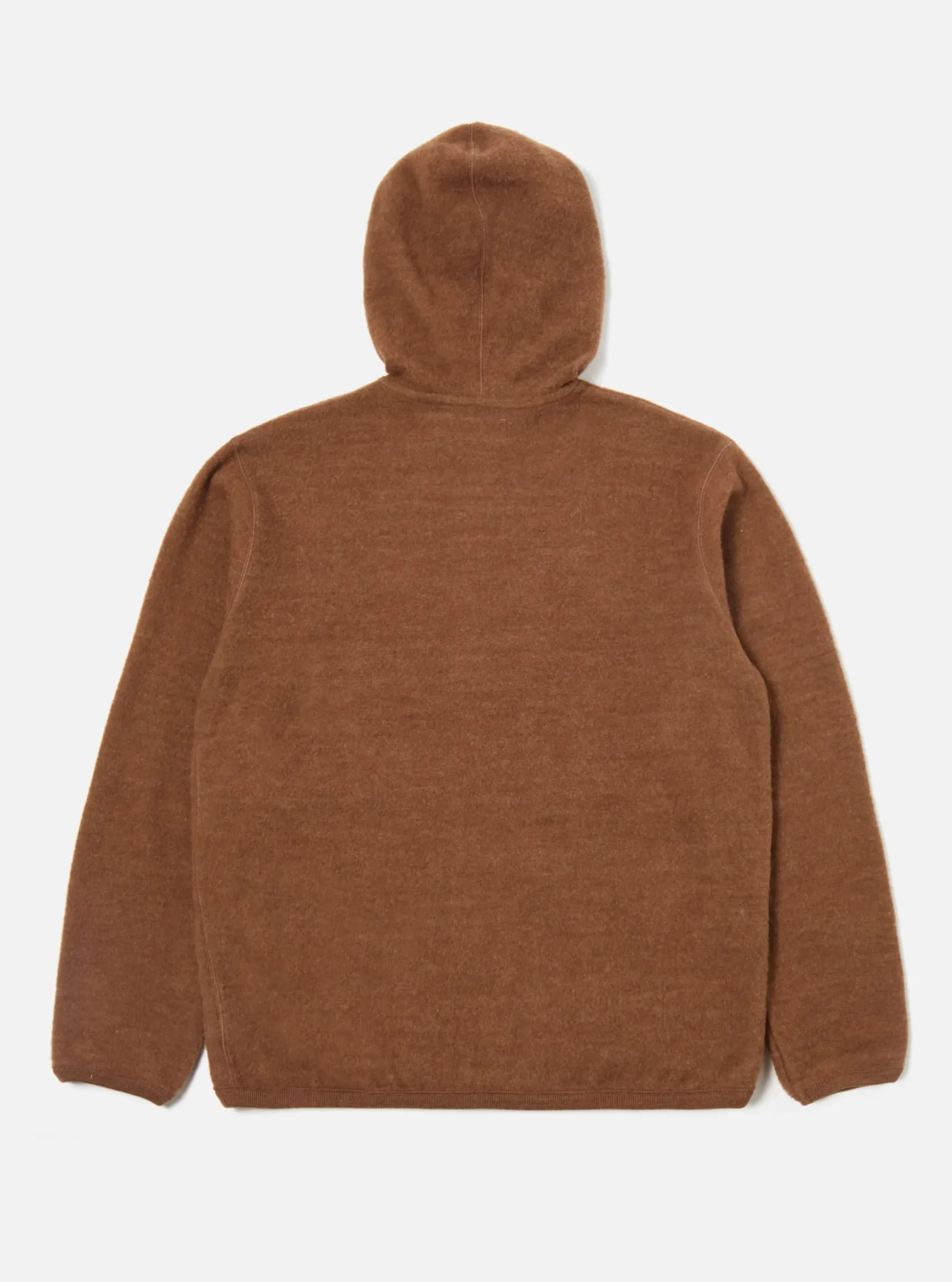 Fashion Surfer Hoodie In Brown Soft Wool Cotton Knit Men Fleece.