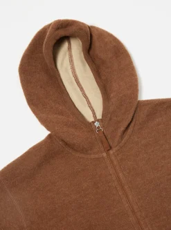 Fashion Surfer Hoodie In Brown Soft Wool Cotton Knit Men Fleece.
