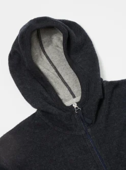 New Surfer Hoodie In Blue Soft Wool Cotton Knit Men Fleece.