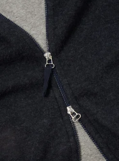 New Surfer Hoodie In Blue Soft Wool Cotton Knit Men Fleece.
