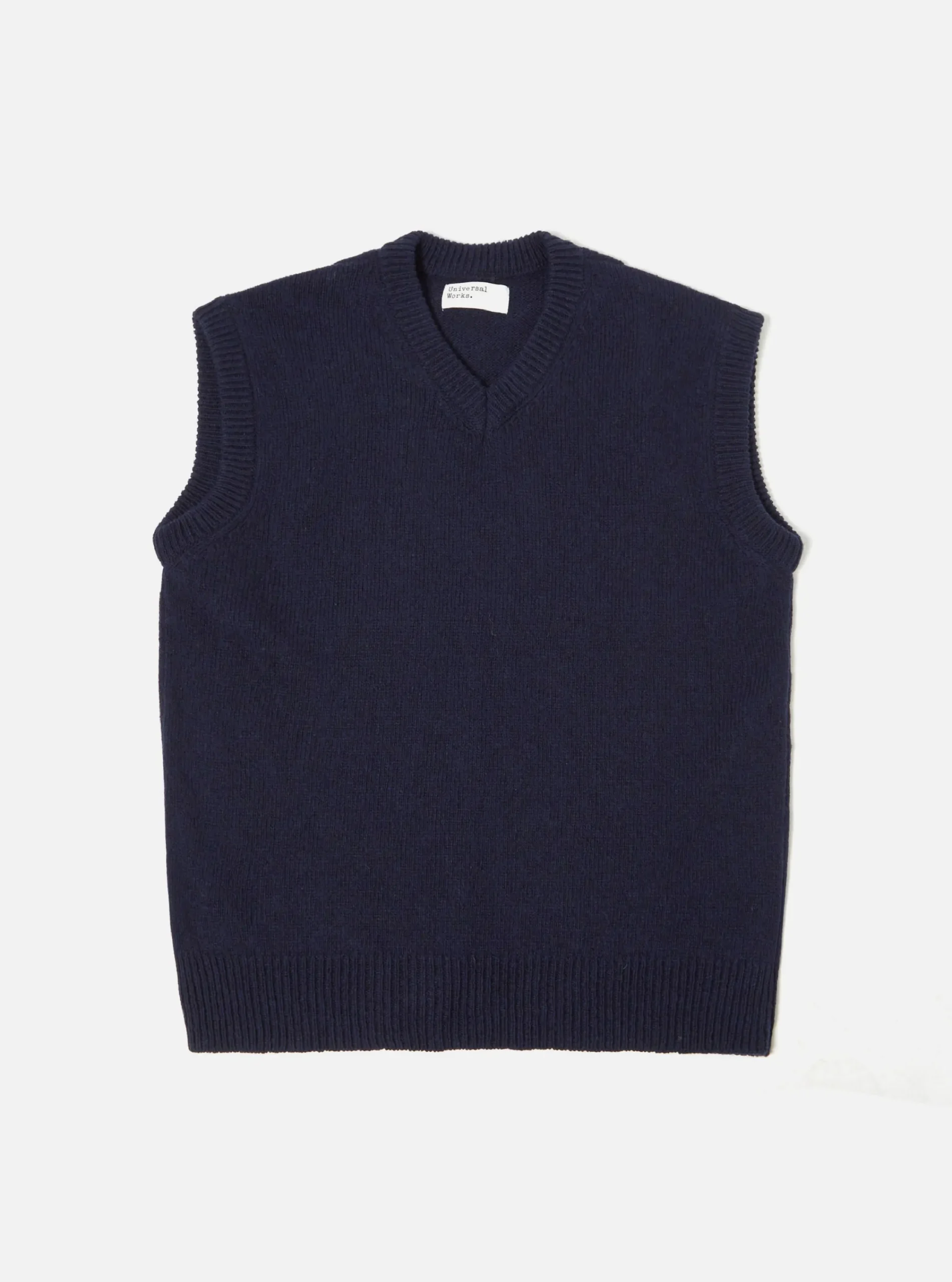 Online Sweater Vest In Navy Eco Wool Men Knitwear.