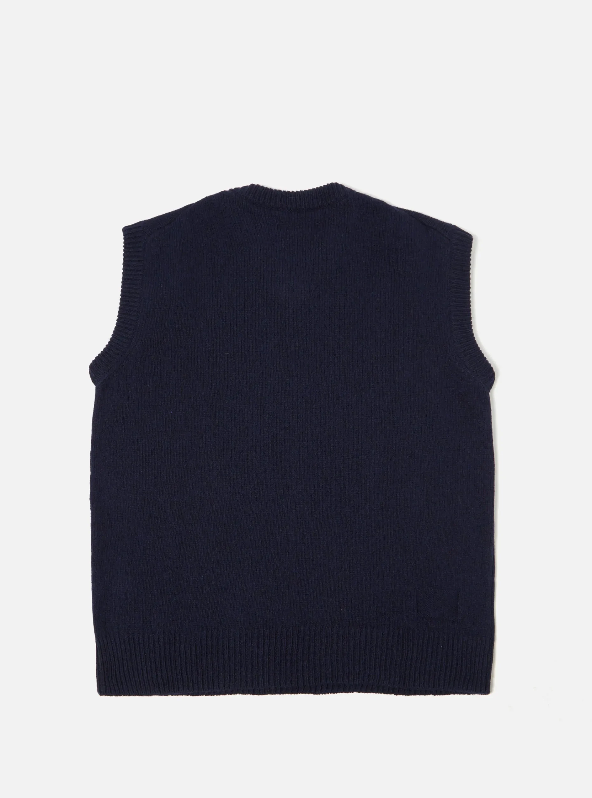Online Sweater Vest In Navy Eco Wool Men Knitwear.