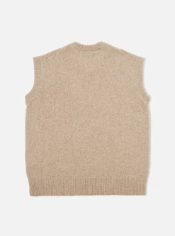 Discount Sweater Vest In Oatmeal Eco Wool Men Knitwear.