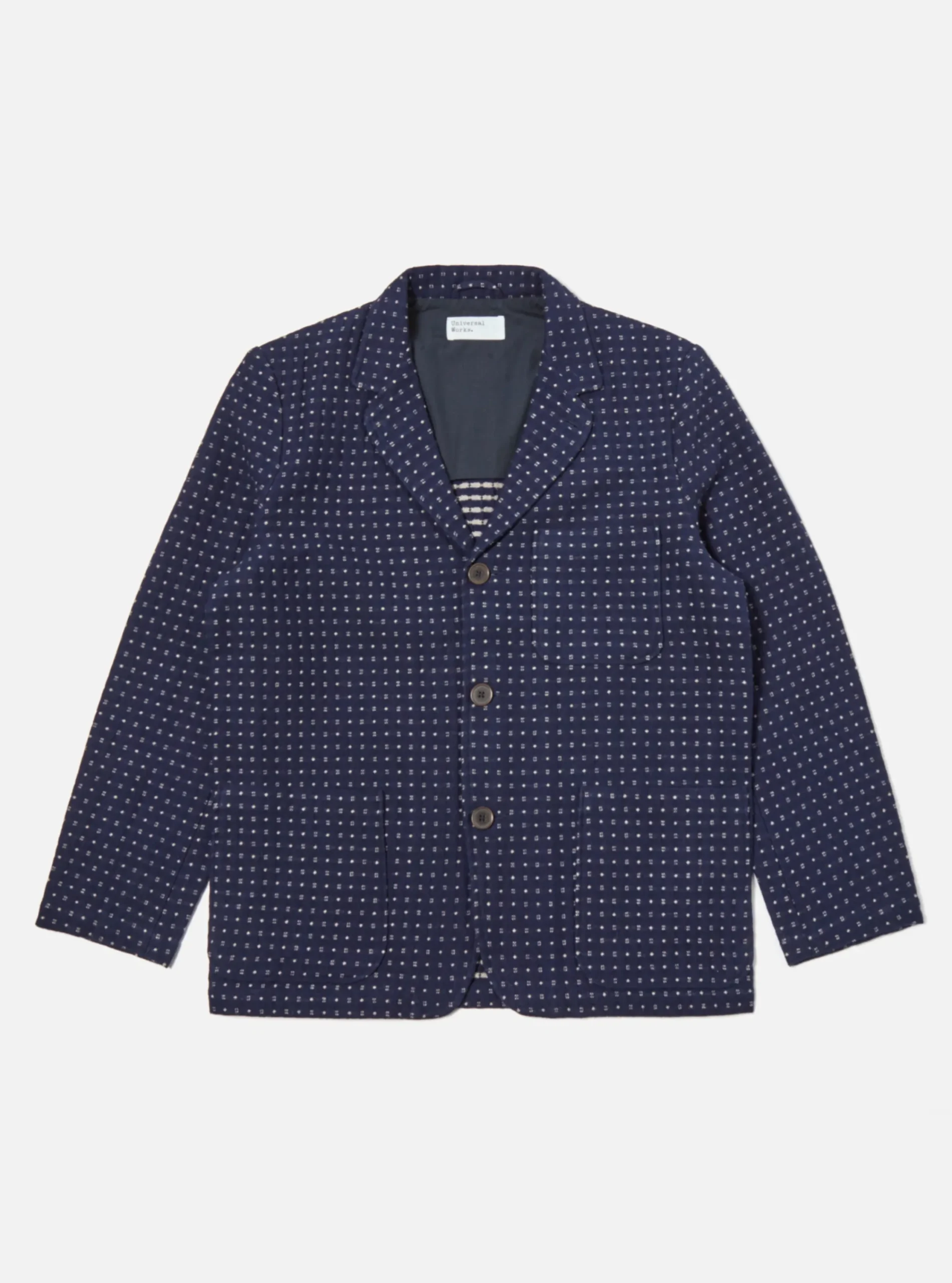 Shop Three Button Jacket In Indigo Shingora Dot Men Jackets.