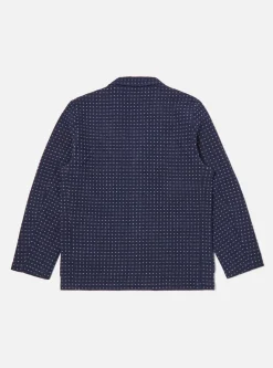 Shop Three Button Jacket In Indigo Shingora Dot Men Jackets.