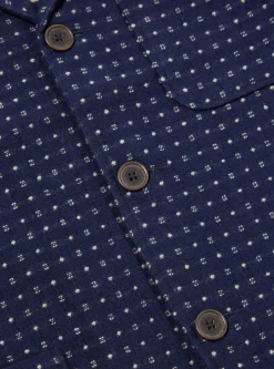 Shop Three Button Jacket In Indigo Shingora Dot Men Jackets.
