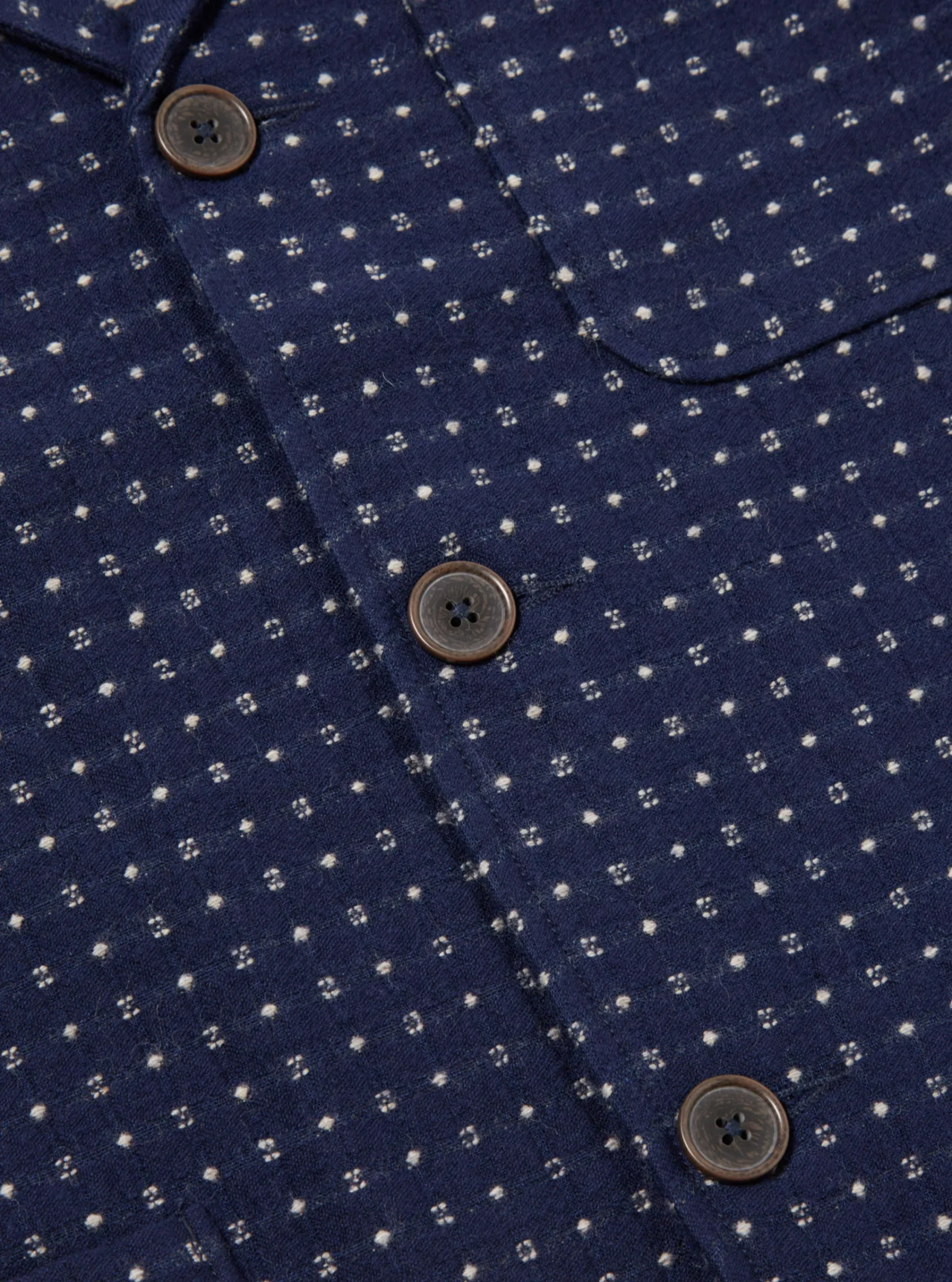Shop Three Button Jacket In Indigo Shingora Dot Men Jackets.