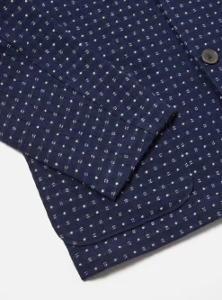 Shop Three Button Jacket In Indigo Shingora Dot Men Jackets.