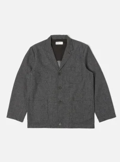 Flash Sale Three Button Jacket In Grey Upcycled Italian Tweed Men Jackets.