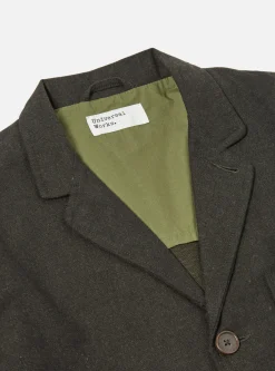 Sale Three Button Jacket In Olive Upcycled Italian Tweed Men Jackets.