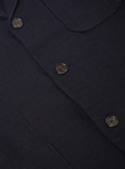 Flash Sale Three Button Jacket In Navy Wool Cotton Check Men Jackets.
