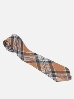 Discount Tie In Brown Ikat Twill Check Men Accessories.