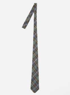 Best Sale Tie In Green Ikat Twill Check Men Accessories.