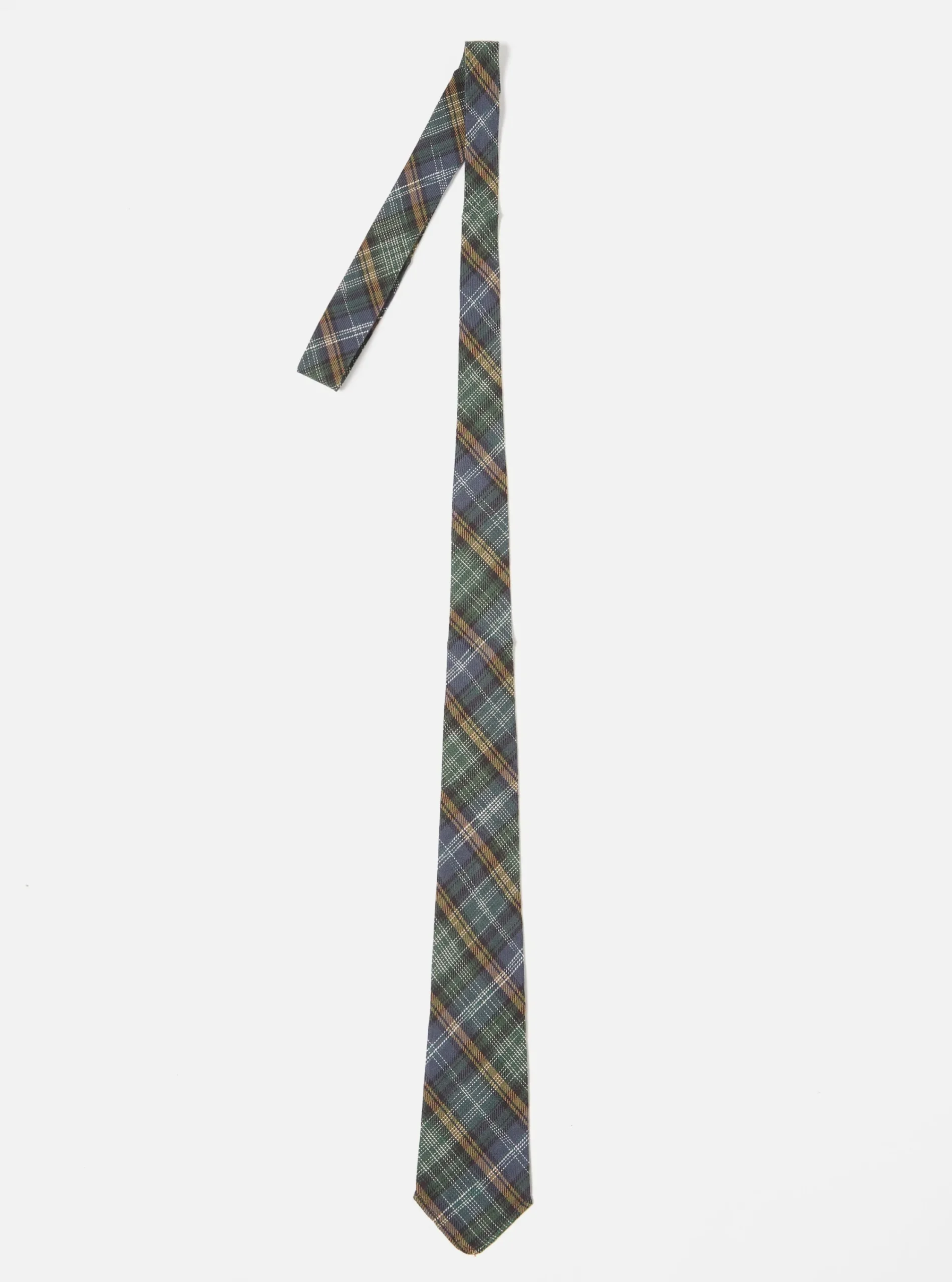 Best Sale Tie In Green Ikat Twill Check Men Accessories.