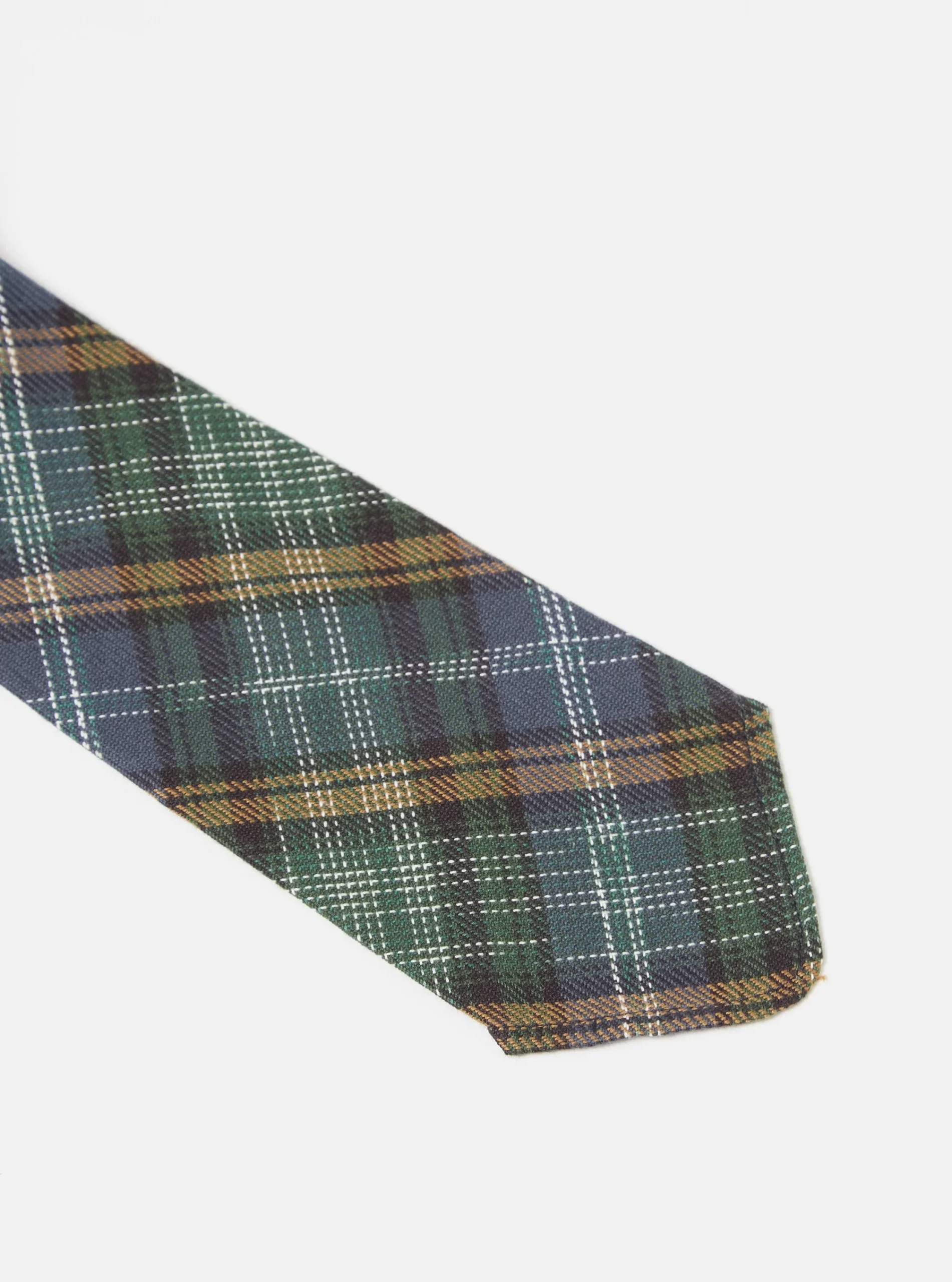 Best Sale Tie In Green Ikat Twill Check Men Accessories.