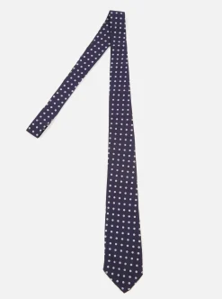 Clearance Tie In Navy Dot Print Men Accessories.