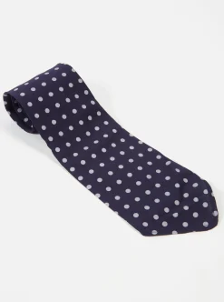 Clearance Tie In Navy Dot Print Men Accessories.