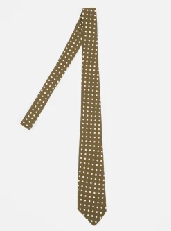 Shop Tie In Olive Dot Print Men Suiting.