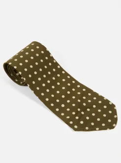 Shop Tie In Olive Dot Print Men Suiting.