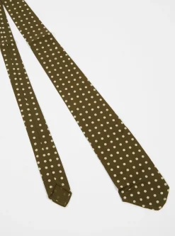 Shop Tie In Olive Dot Print Men Suiting.