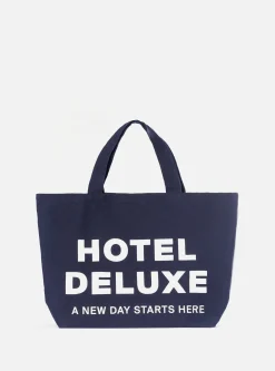 Clearance Tote Bag In Navy Canvas Men Accessories.