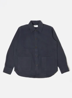 New Travail Overshirt In Navy Nebraska Cotton Men Overshirts.