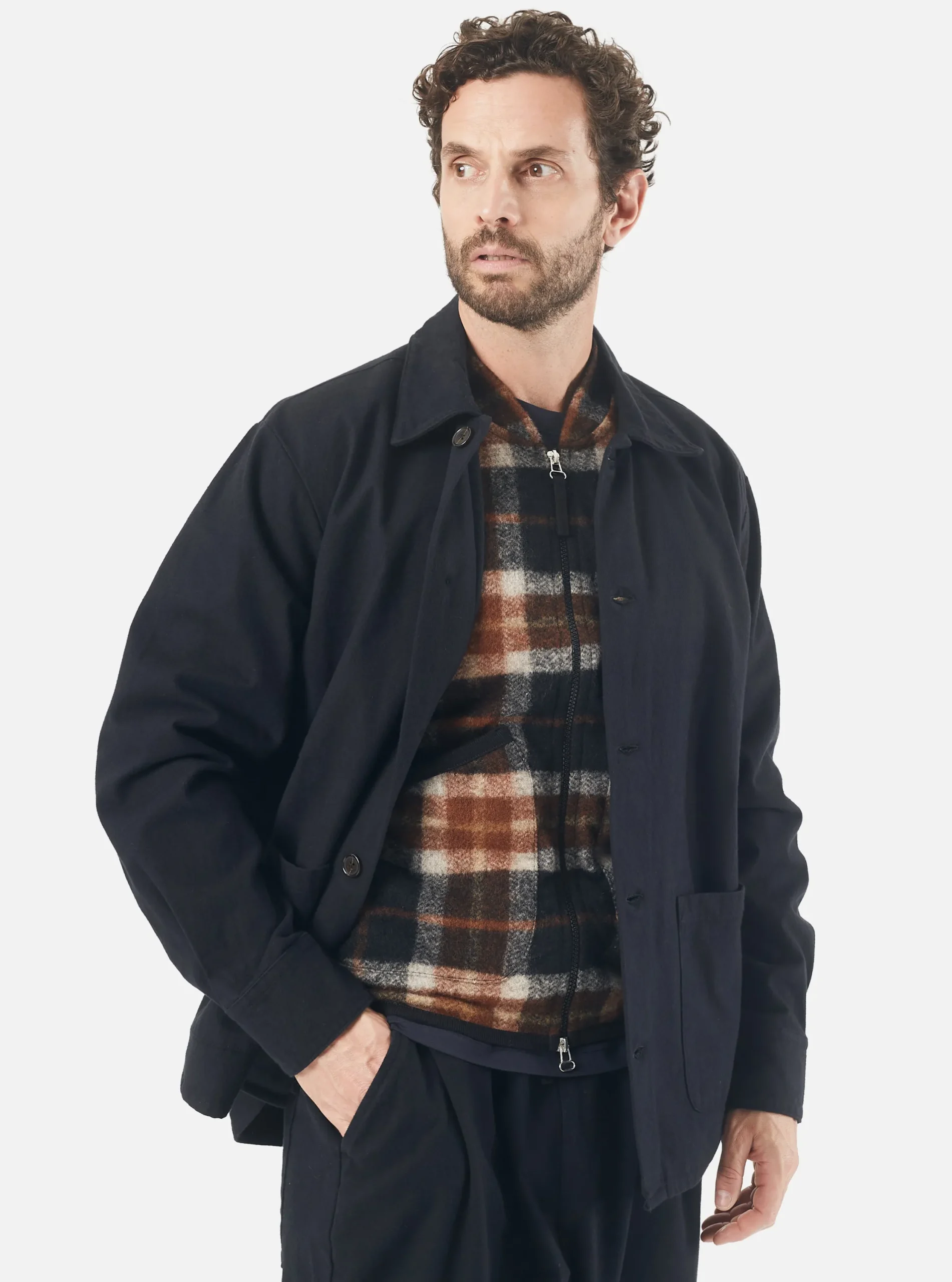 Cheap Travail Overshirt In Black Nebraska Cotton Men Overshirts.