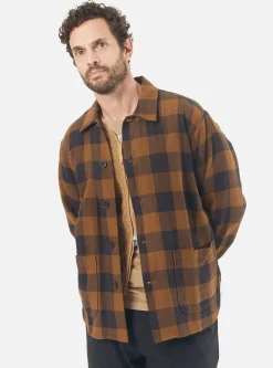 Flash Sale Travail Shirt In Brown Winter Gingham Men Overshirts.