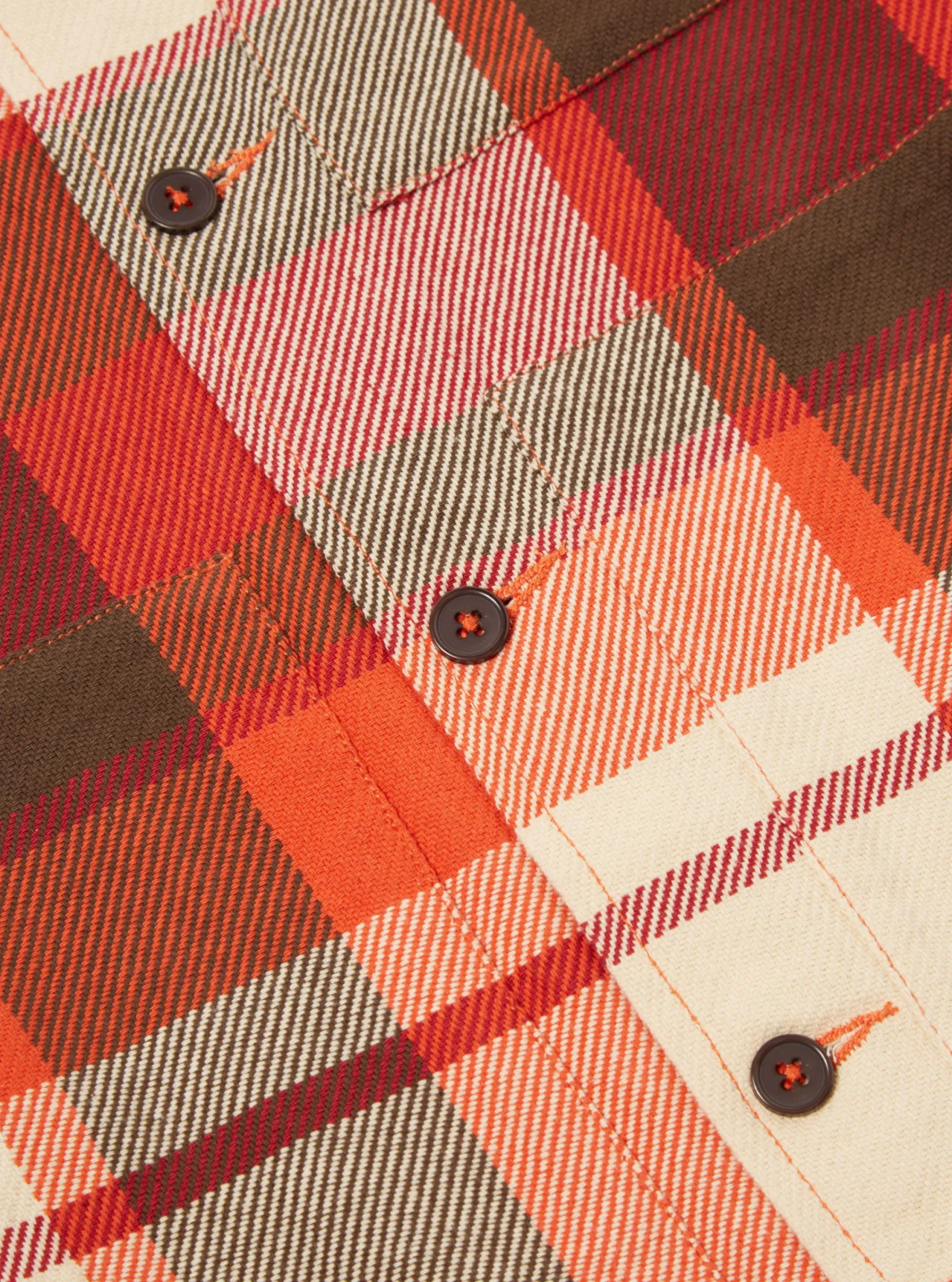 Fashion Uniform Shirt In Red Earth Check Men Overshirts.